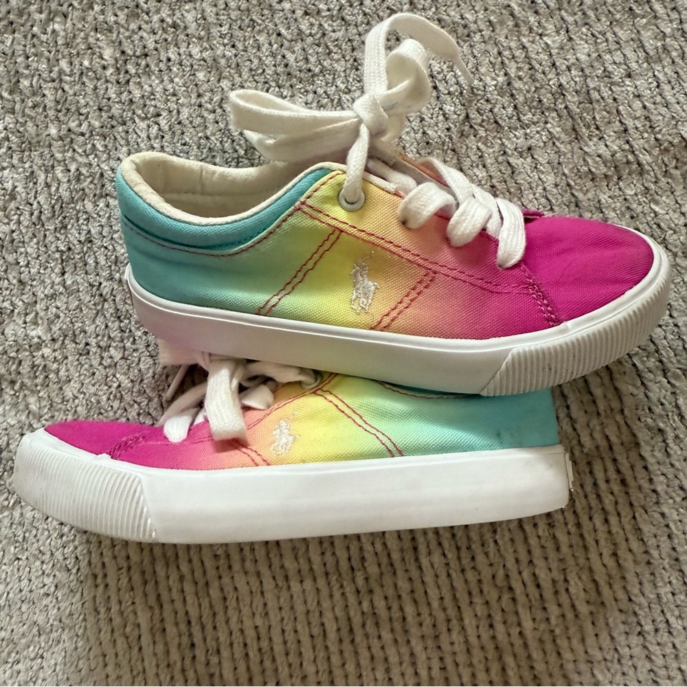 Polo Ralph Lauren Kids Rainbow Tie-Dye Sneakers‎ Size 10